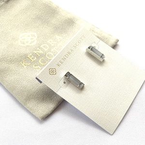 NWT Kendra Scott rhodium mother of pearl earrings